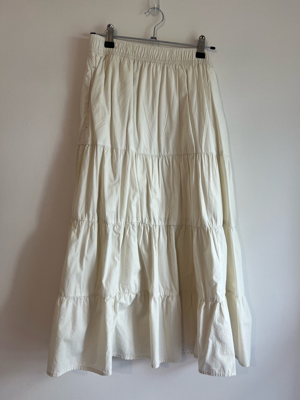 Women’s Cream Tiered Maxi Skirt